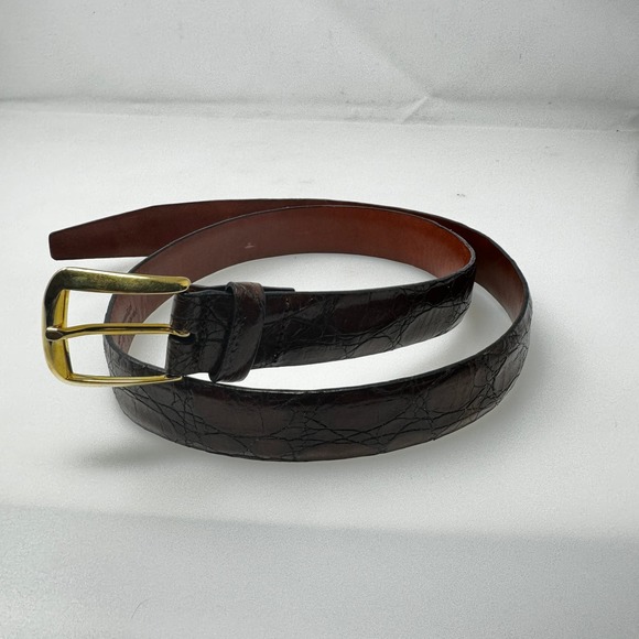 Joseph Abboud Brown Embossed Leather Belt Made in Italy Size‎ 34 - Picture 1 of 10